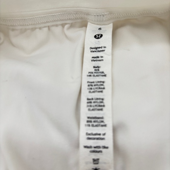 New Without Tag Lululemon Narrow Waistband Tennis Skirt- White Size 6 - Picture 13 of 15